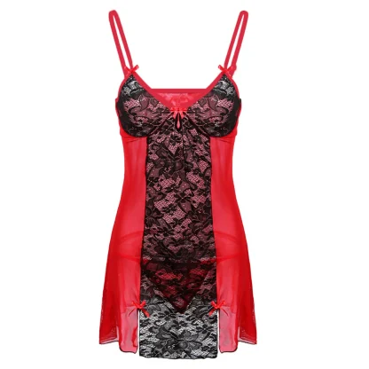 Lace Bowknot Babydoll Dress - Image 4