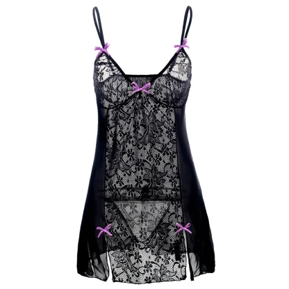 Lace Bowknot Babydoll Dress - Image 5