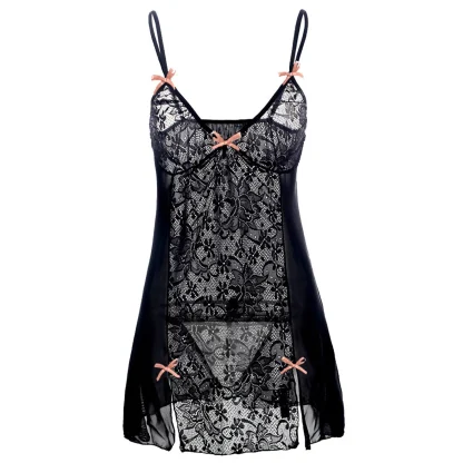 Lace Bowknot Babydoll Dress - Image 6
