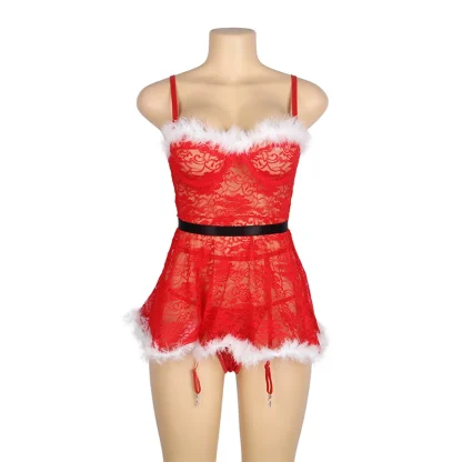 Lacey Christmas Babydoll Dress - Image 4