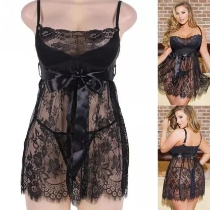 Plus Size See-through Babydoll Dress - Image 3