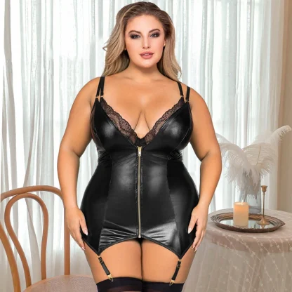 Front Zippered Babydoll Dress