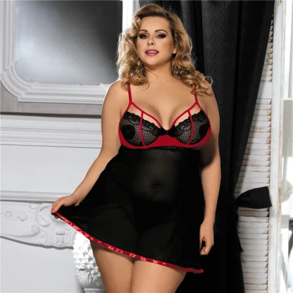 Underwire Transparent Babydoll Dress - Image 2