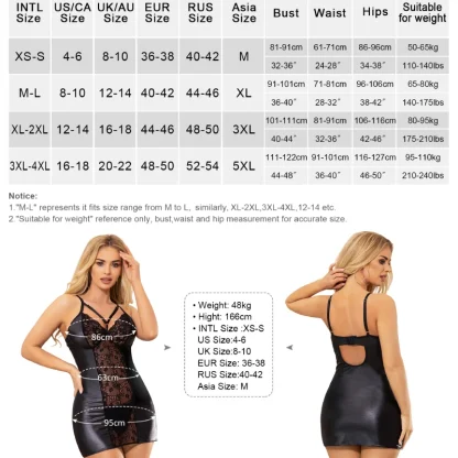 Faux Leather Lace Babydoll Dress - Image 7