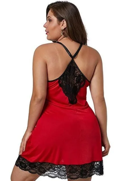 Plus Size Lace Babydoll Dress - Image 2