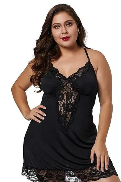 Plus Size Lace Babydoll Dress - Image 3