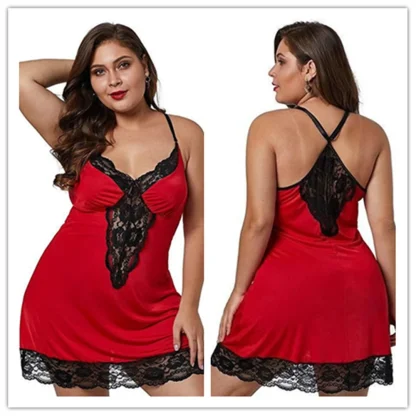 Plus Size Lace Babydoll Dress