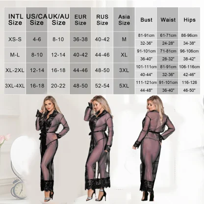 Plus Size Lace Robe Babydoll Dresses - Image 7