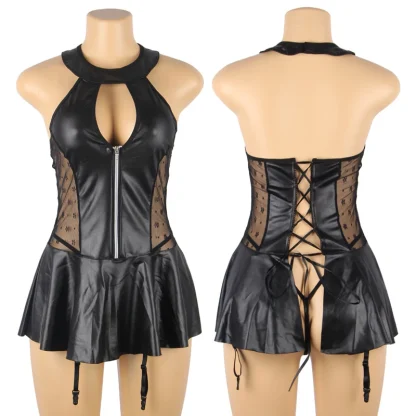 Plus Size Keyhole Babydoll Garter Dress - Image 6