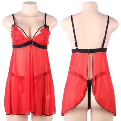 Sheer Split Back Babydoll Dresses - Image 5