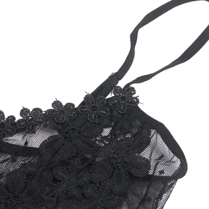 Sexy Floral Lace Babydoll Mini Dress - Image 6