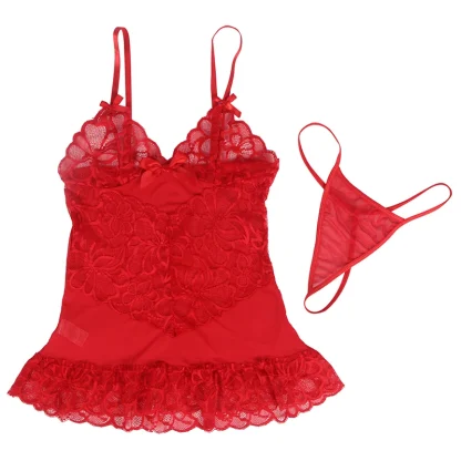 See-through Floral Lace Babydoll Dress - Image 5