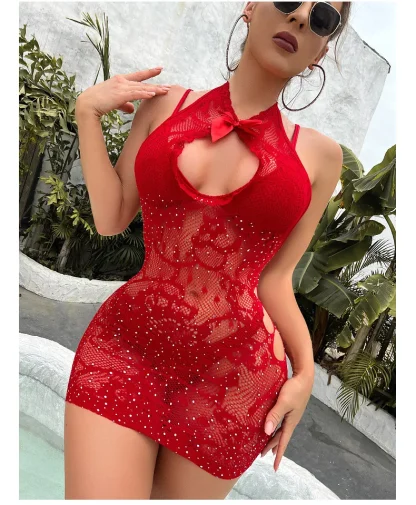 Sexy Fishnet Beads Babydoll Dresses - Image 5