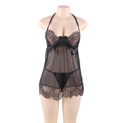 Plus Size Trim Lace Babydoll Dresses - Image 5