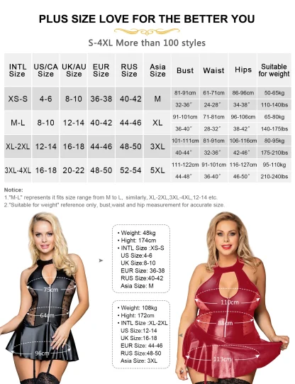 Plus Size Keyhole Babydoll Garter Dress - Image 7