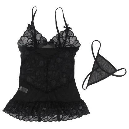 Sheer Floral Lace Babydoll Dresses - Image 7