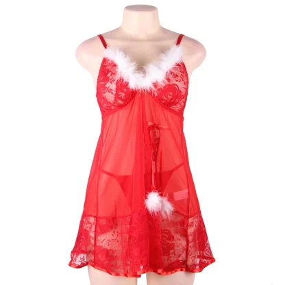 Soft Red Lace Babydoll Dress - Image 5