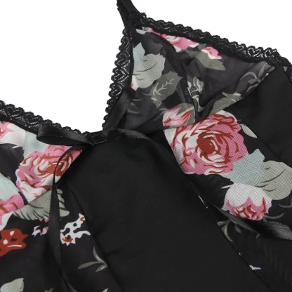 Floral Mesh Babydoll Nightdress - Image 5