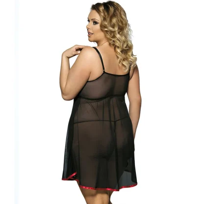 Plus Size Mesh Babydoll Dress - Image 3