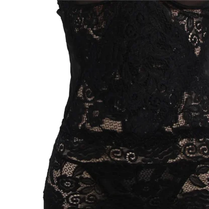 V-neck See-through Slit Babydoll Dress - Image 6
