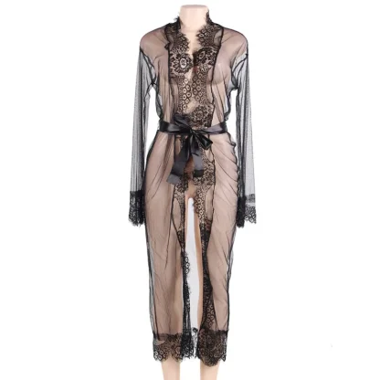 Plus Size Lace Robe Babydoll Dresses - Image 6