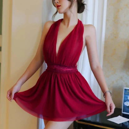 Backless Halter Babydoll Dresses