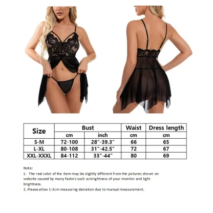 Lace V-neck Babydoll Nightdress - Image 7
