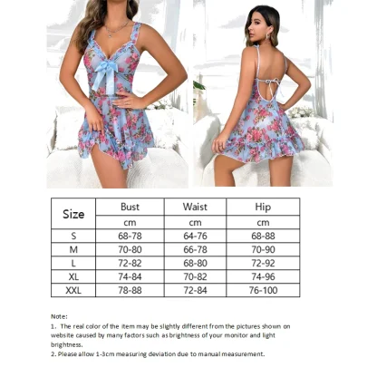 Elegant Floral Babydoll Nightdress - Image 6